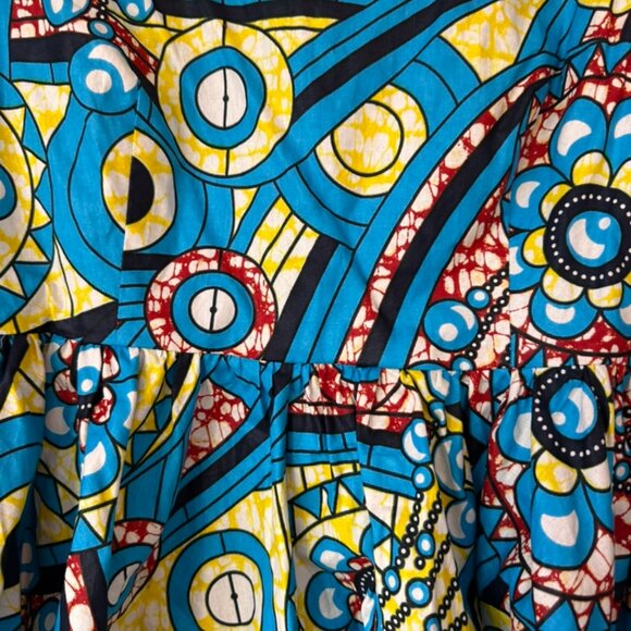 Binta Real Wax African Print Peplum Hi-Low Top | Size 2XL | New - Picture 3 of 9